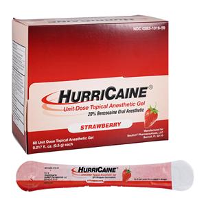 HurriCaine Topical Gel Unit-Dose Swabs Strawberry Unit Dose 60/Bx