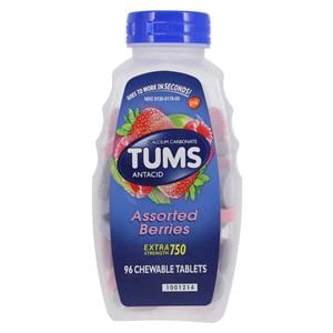 Tums EX Antacid Chewable Tablets 750mg Assorted Berries Twist Cap 96/Bt, 24 BT/CA