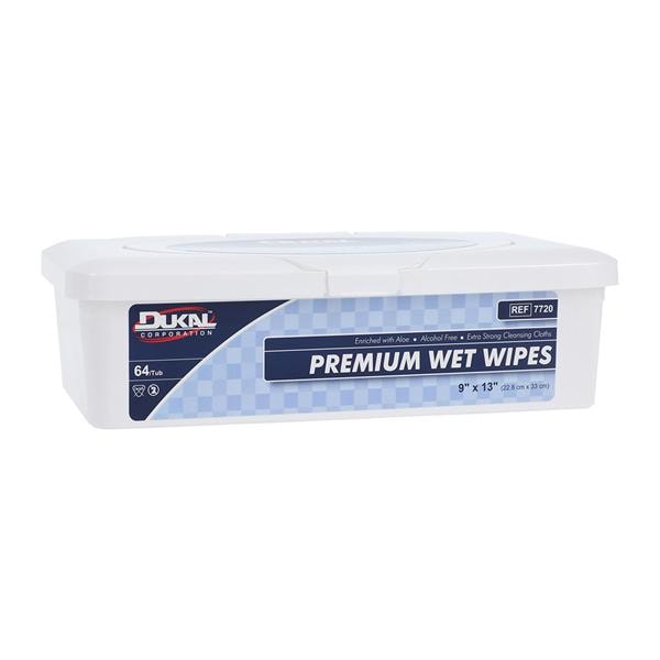 Premium Wet Wipes Scented 9x13" 64/Pk, 8 PK/CA