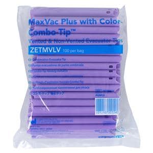 MaxVac Plus HVE Tips Vented / Nonvented Lavender 100/Bg