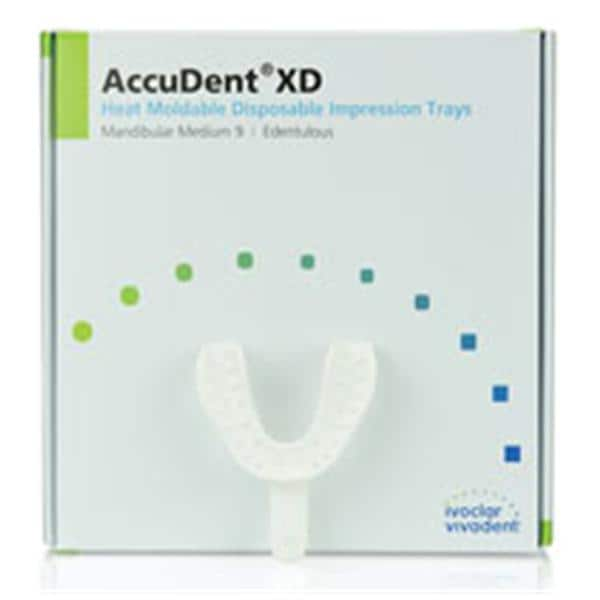 AccuDent XD Disposable Edentulous Tray Perforated 9 Med Lower Refill Pack 12/Pk