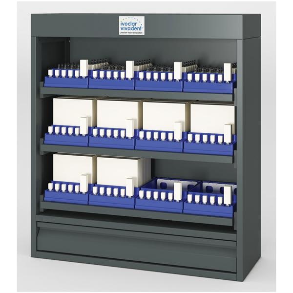 Ivoclar Vivadent Block Locker Storage Cabinet Large Grey / Neon Blue