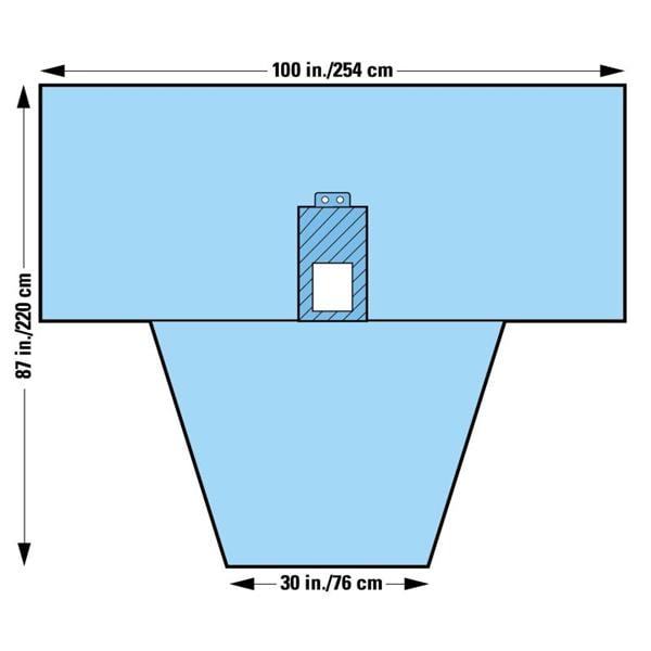 87x30x100" Sterile Surgical Drape Fenestrated