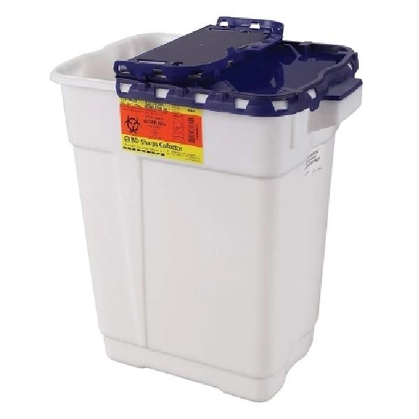 Recykleen Sharps Container 9gal Blue/White 18-1/2x17-3/4x11-3/4" Ld Plstc Ea