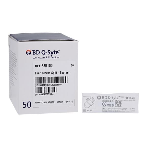 Q-Syte Split Septum Device PVC Free Needleless 0.1mL Luer Access 50/Bx, 4 BX/CA