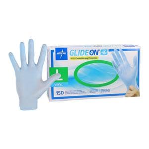 Glide-On Vinyl Exam Gloves Large Light Blue Non-Sterile, 10 BX/CA