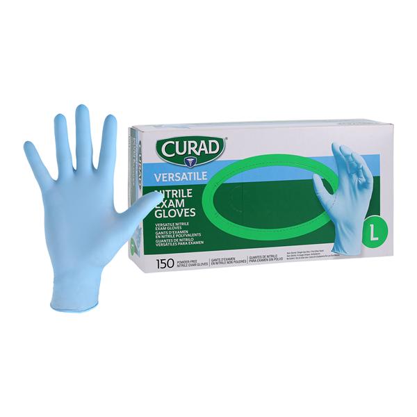 Curad Nitrile Exam Gloves Large Blue Non-Sterile