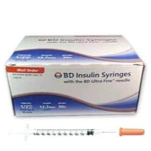 Ultra-Fine Insulin Syringe/Needle 31gx6mm 0.5cc Conventional LDS 100/Bx, 5 BX/CA