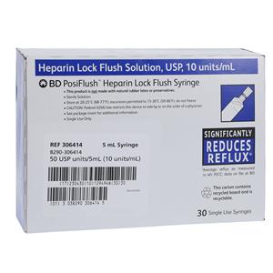 Heparin Lock Flush IV Flush Solution 10u/mL Prefilled Syringe 5mL 30/Bx