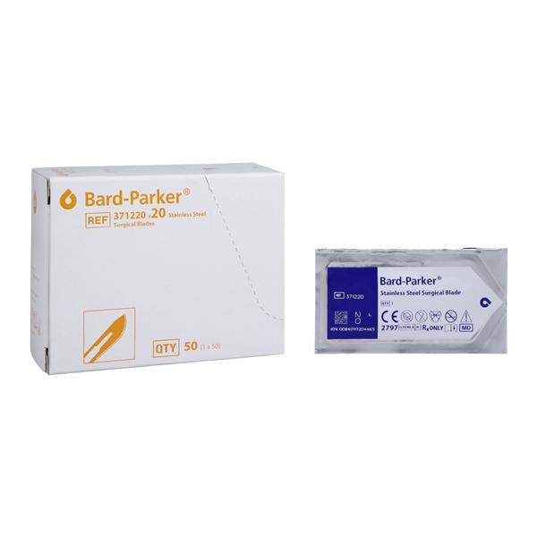 Bard-Parker Stainless Steel Sterile Surgical Blade #20 Disposable 50/Bx, 3 BX/CA