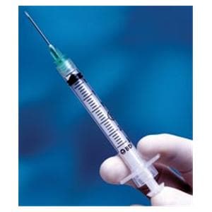 Integra Hypodermic Syringe/Needle 21gx1" 3cc Green Dtchbl Ndl Sfty LDS 100/Bx, 4 BX/CA