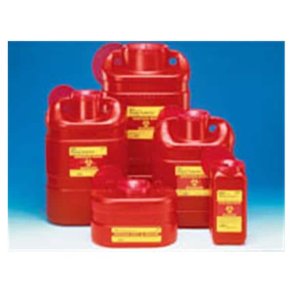 Sharps Container 1.5qt Red/Clear 3-9/10x4-9/10x9-4/10" Ld/Ndl Prt Plstc Ea