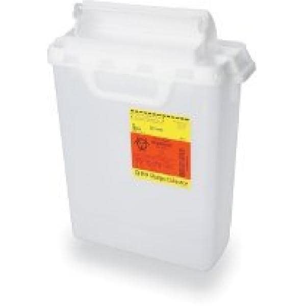 Sharps Container 2gal Pearl 12.45x1.72x6" Hrzntl Counterbalanced Dr Ld Plstc Ea