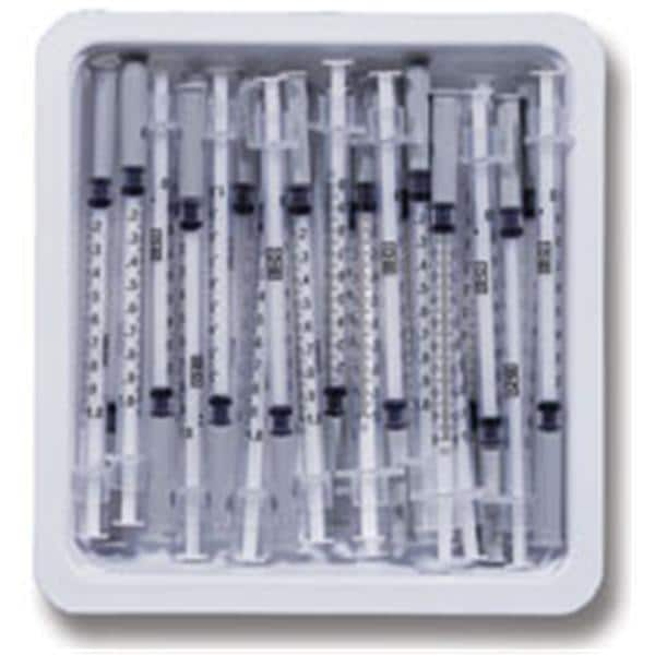 SafetyGlide Allergy Syringe/Needle 27gx1/2" 1cc Gray Safety No Dead Spc 25/Tray