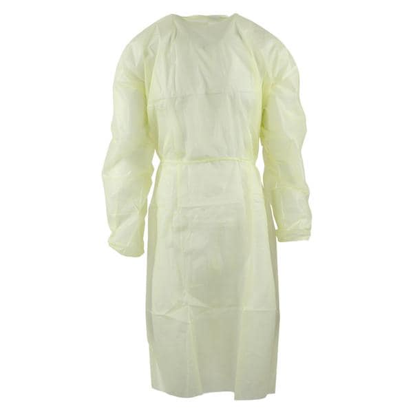 Isolation Gown 3 Layer SMS Universal Yellow 10/Pk