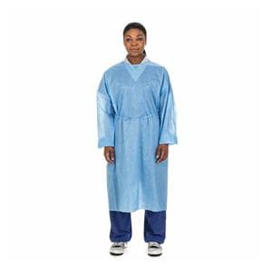 Isolation Gown 3 Layer SMS Universal Blue 10/Pk