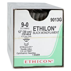 Ethilon Suture 9-0 12" Nylon Monofilament CS140-6/CS140-6 Black BX