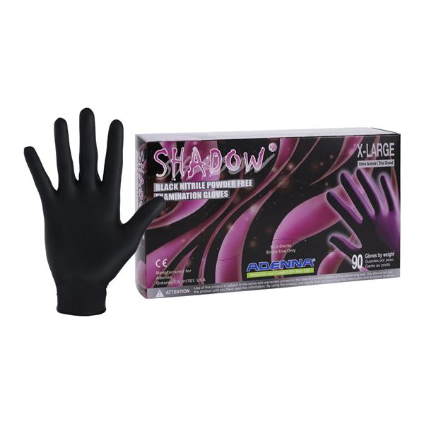 Shadow Nitrile Exam Gloves X-Large Black Non-Sterile