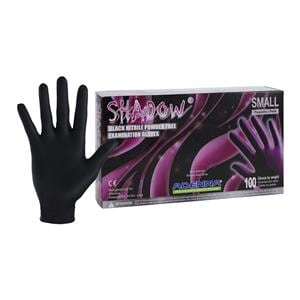 Shadow Nitrile Exam Gloves Small Black Non-Sterile, 10 BX/CA