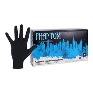 Phantom Latex Exam Gloves Medium Black Non-Sterile, 10 BX/CA