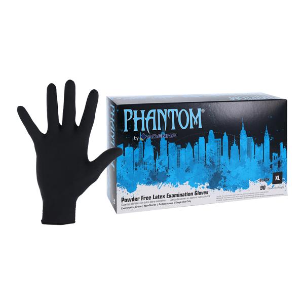 Phantom Latex Exam Gloves X-Large Black Non-Sterile