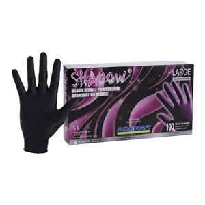 Shadow Nitrile Exam Gloves Large Black Non-Sterile