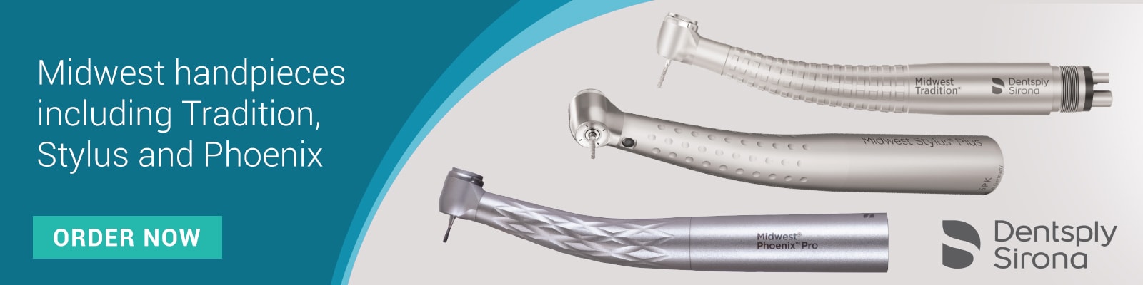 Tradition, Stylus and Phoenix Dentsply Sirona Midwest handpieces  