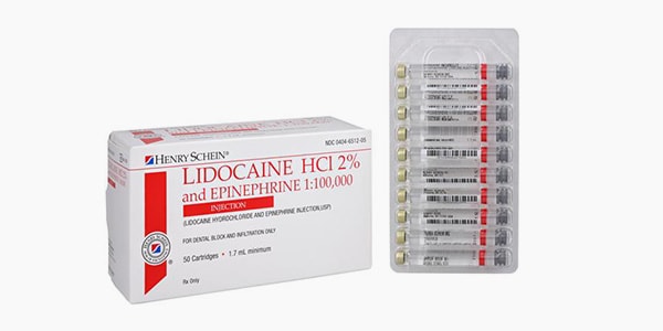Lidocaine HCl 2% Epinephrine 1:100000 1.7 mL 50/Bx