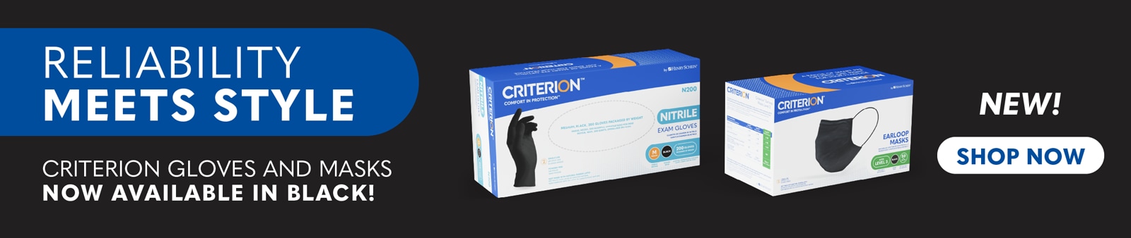 Reliability Meets Style. Criterion Gloves and Masks Now Available in Black!
