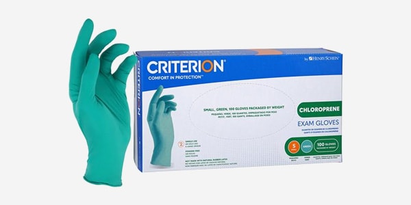 Criterion Chloroprene Exam Gloves - Green, Non-Sterile