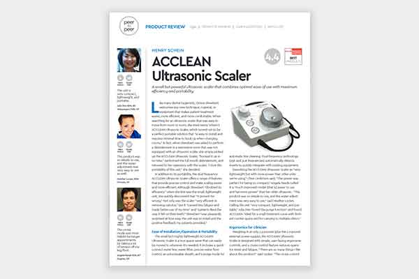 ACCLEAN® Ultrasonic Scaler Product Evaluation in Dental Product Shopper
