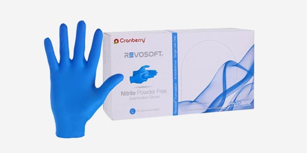RevoSoft Nitrile Exam Gloves Large Blue Non-Sterile, 10 BX/CA