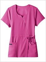 Jockey™ - Scrub Top Mock Wrap Ladies Shocking Pink